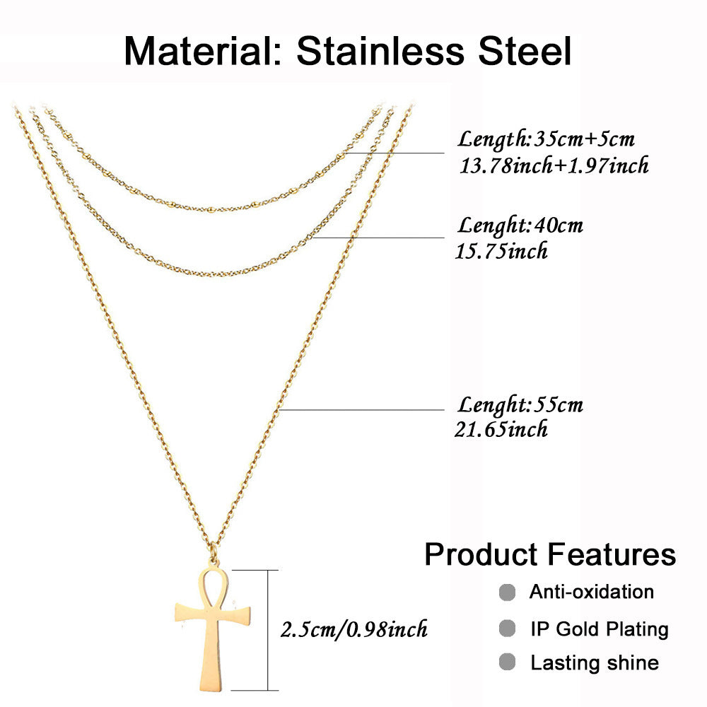 Stainless steel layered necklace