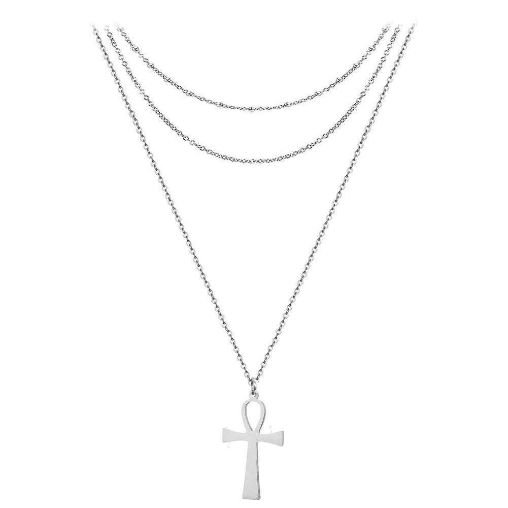 Stainless steel layered necklace
