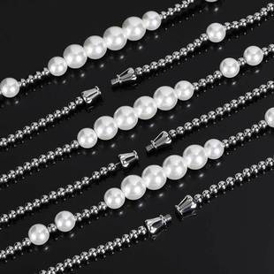 European Hip Hop 8mm Stainless Steel Cuban Link Chain Mixed Pearl Necklace