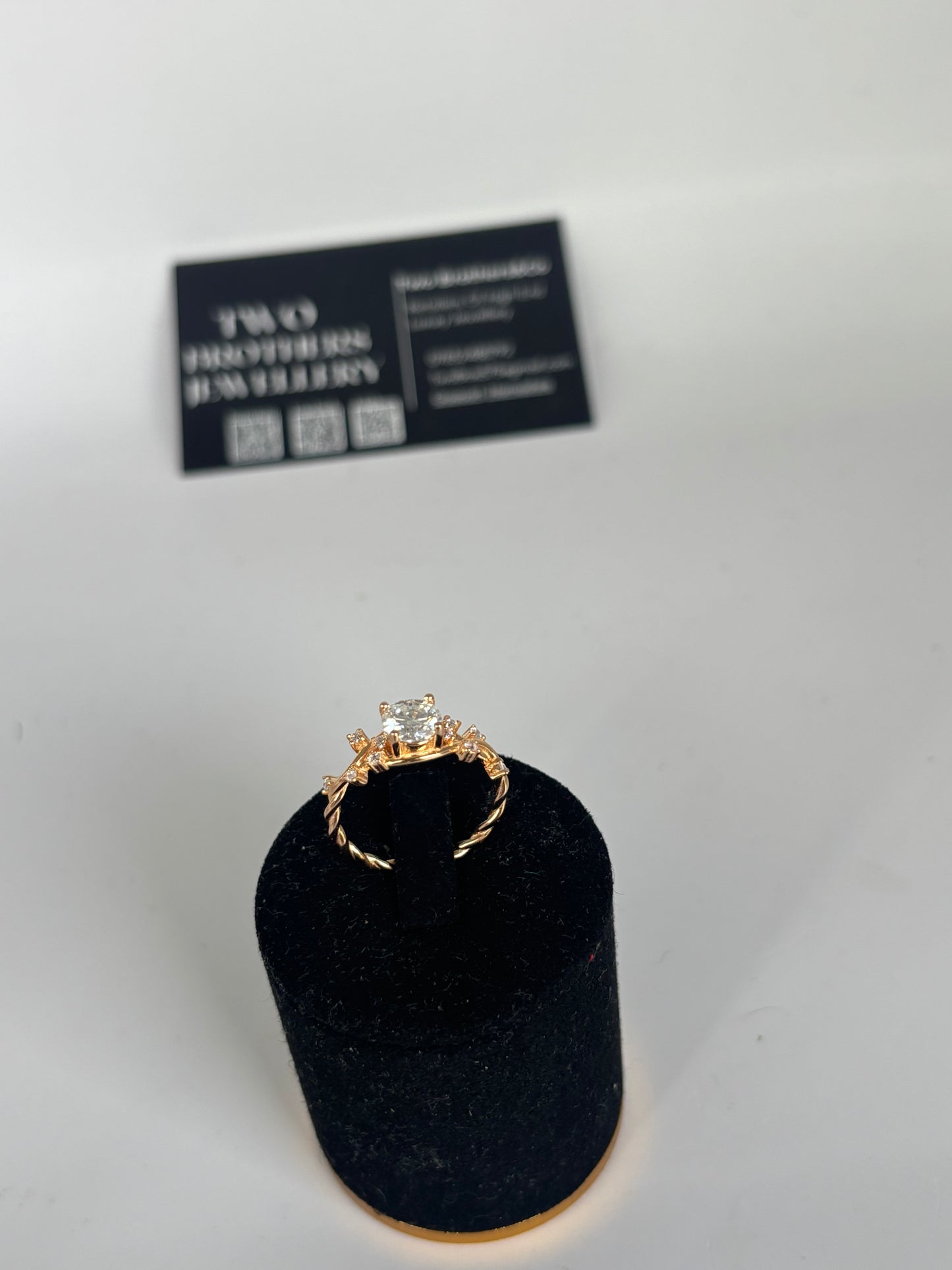 1ct Moissanite Vine Ring – 18k Gold Plated, Size 7