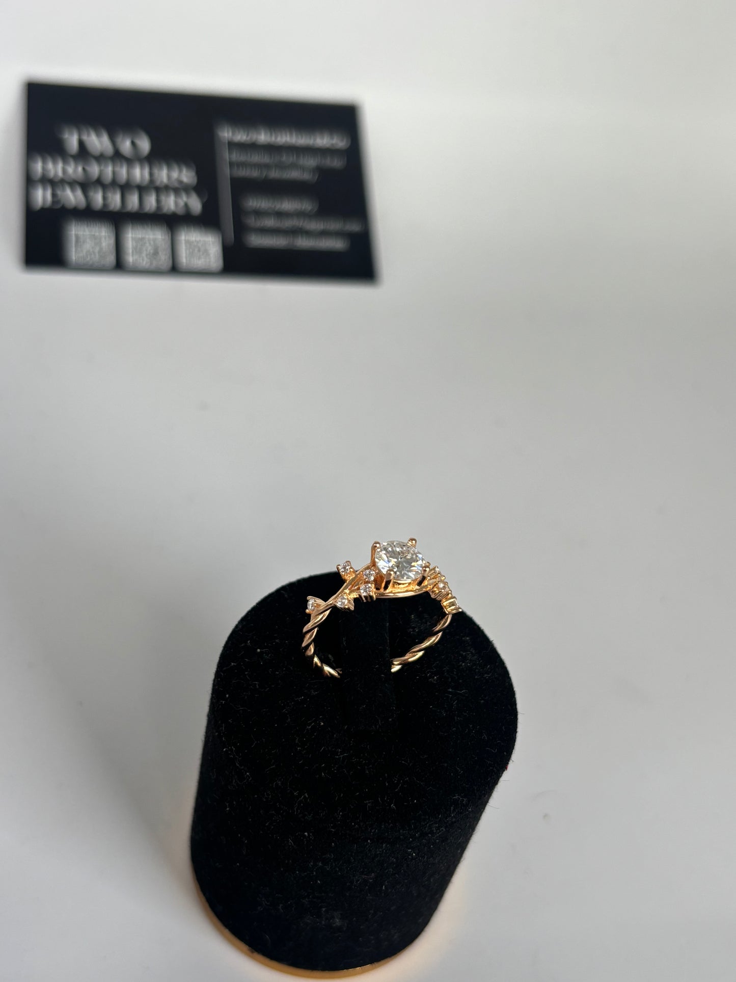 1ct Moissanite Vine Ring – 18k Gold Plated, Size 7