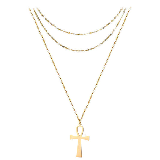Stainless steel layered necklace