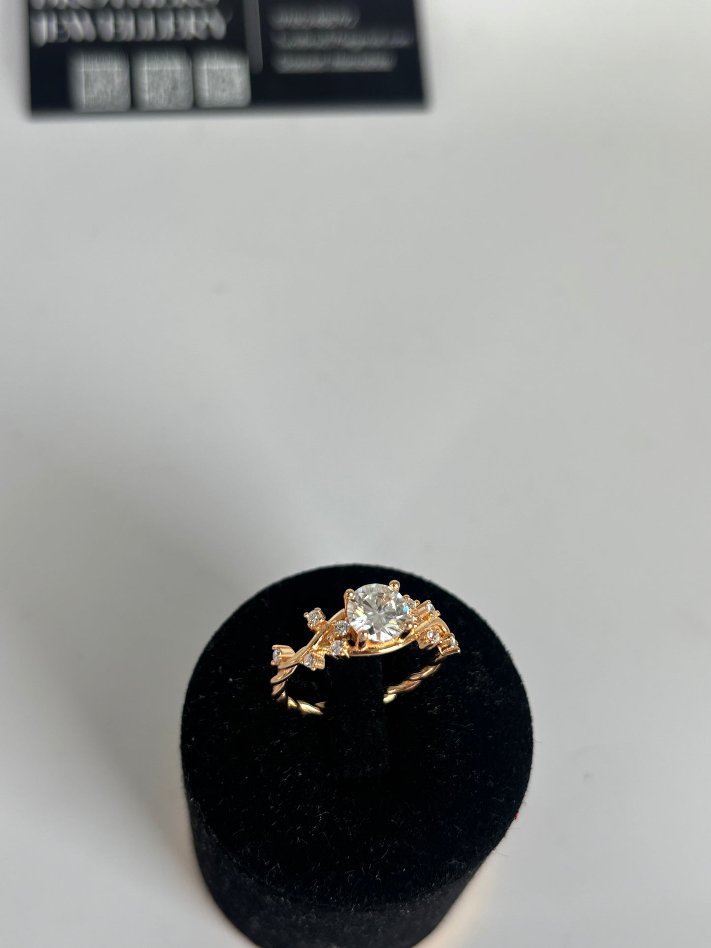 1ct Moissanite Vine Ring – 18k Gold Plated, Size 7