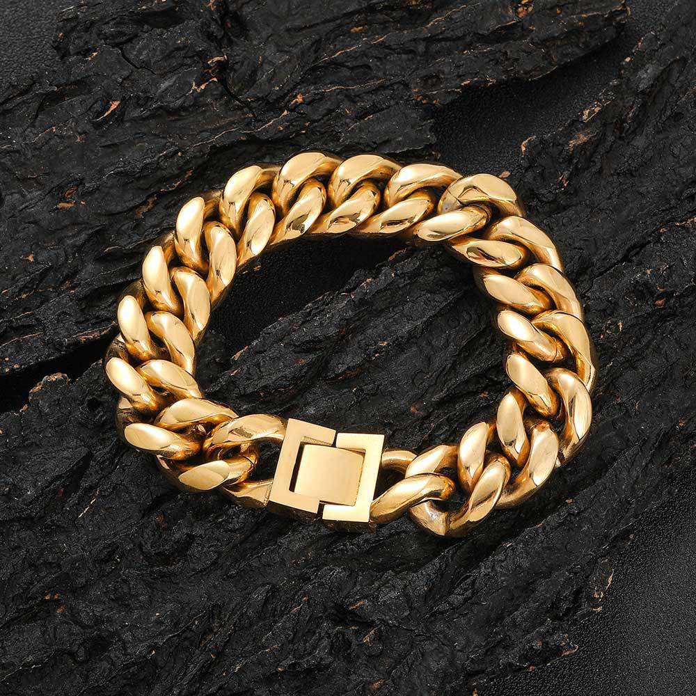 Jewelry Buckle Stainless Steel Cuban Link Chain Encrypted Titanium Steel Necklace